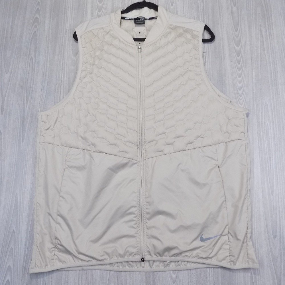Nike Aeroloft Running Vest Mens 2XL Light Bone Performance Track ActivewearEUC